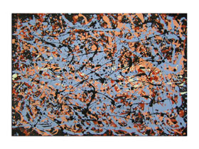 Dizajniranje interijera slikama iz ponude galerije MAG - apstraktna slika Sinapse Akril na hameru 100x70 cm