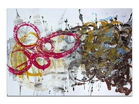 Moderne slike u galeriji MAG - apstraktna slika Kraljevstvo akril na hameru 100x70 cm