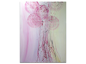 Moderne slike u galeriji MAG - apstraktna slika Maslačci boje maćuhica akril na napetom platnu 120x90 cm