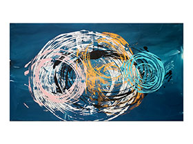 Moderne slike u galeriji MAG - apstraktna slika U vrtlozima snova akril na platnu 140x80 cm