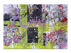 Moderne slike u galeriji MAG - apstraktna slika Kompozicija formi 3 akril na hameru 100x70 cm