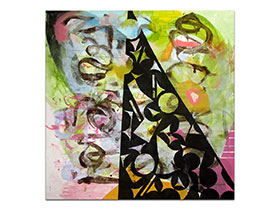 Moderne slike u galeriji MAG - apstraktna slika Zvjezdana piramida akril na napetom platnu 100x100 cm