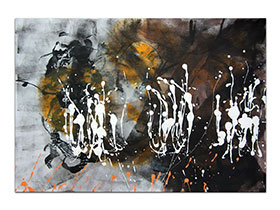 Moderne slike u galeriji MAG - apstraktna slika Migracije III akril na hameru 100x70 cm