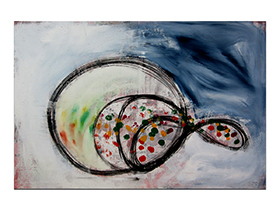 Galerija slika u Zagrebu MAG - apstraktna slika Element nevinosti akril na napetom platnu 150x100 cm