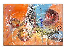 Moderne slike u galeriji MAG - apstraktna slika Toplo pri srcu akril na hameru 100x70 cm