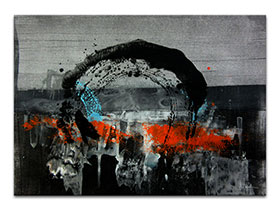 Moderne slike u galeriji MAG - apstraktna slika Mračni odsjaj akril na hameru 40x30 cm