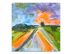 Moderne slike u galeriji MAG - apstraktna slika Putevima sreće akril na platnu 70x70 cm