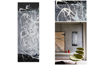 Galerija slika u Osijeku Zagrebu Varaždinu Karlovcu svuda - MAG online galerija - Plešemo u noć - apstraktna slika na hameru 70x25 cm