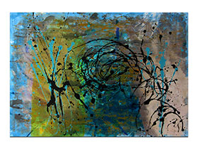 Moderne slike u galeriji MAG - apstraktna slika Bajkoviti pejzaži I akril na hameru 100x70 cm