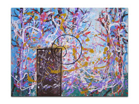 Galerija umjetnina MAG moderne slike u ponudi galerije - Monolit - apstraktna slika na hameru 65x50 cm