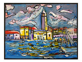 Moderne slike u galeriji MAG - umjetnička slika Kad zapuše jugo akril na napetom platnu 40x30 cm