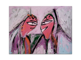 Prodaja umjetničkih djela online - originalna apstraktna slika - Punk Alien Love - MAG galerija