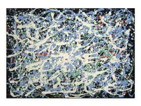 Design interijera slikama iz ponude galerije MAG - apstraktna slika Snježna romansa Akril na hameru 100x70 cm