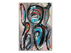 Moderne slike u galeriji MAG - apstraktna slika Želje i pozdravi akril na hameru 100x70 cm