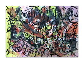 Prodajna galerija MAG apstraktne slike na akciji - apstraktna slika Tempus fugit Akril na hameru 100x70 cm