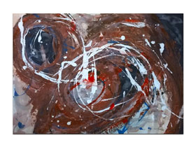 Dizajniranje interijera slikama galerije MAG - originalna apstraktna slika Bespuća razuma akril na hameru 100x70 cm