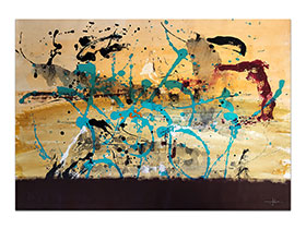 Moderne slike u galeriji MAG - apstraktna slika Pustinjska šarolikost akril na hameru 100x70 cm