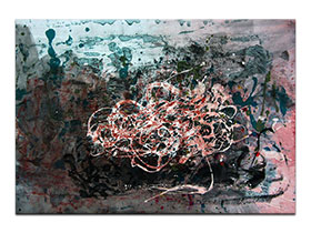 Moderne slike u galeriji MAG - apstraktna slika Duboko pod morem akril na hameru 100x70 cm