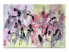 Moderne slike u galeriji MAG - apstraktna slika Božanske intervencije akril na hameru 100x70 cm