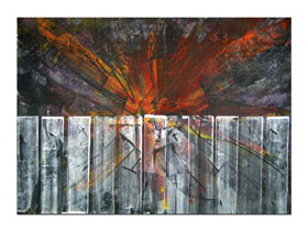 Galerije umjetnina MAG galerija slika - apstraktna slika - Poredak - akril na hameru 100x70 cm