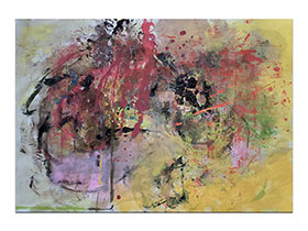 Moderne slike u galeriji MAG - apstraktna slika Gustoća strasti akril na hameru 100x70 cm