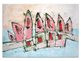 Galerija umjetnina MAG - originalna apstraktna slika Edifici akril na hameru 100x70 cm