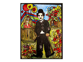 Moderne slike u galeriji MAG - Umjetnička slika Charlie Chaplin Akril na napetom platnu 40x30 cm