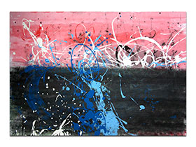 Moderne slike u galeriji MAG - apstraktna slika Poziv iz dubina akril na hameru 100x70 cm