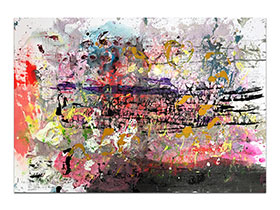 Moderne slike u galeriji MAG - apstraktna slika Proniknuta misao II akril na hameru 100x70 cm