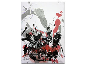 Moderne slike u galeriji MAG - apstraktna slika U plesnom zanosu akril na hameru 42x29 cm