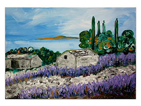 Moderne slike u galeriji MAG - umjetnička slika Mediteranske lavande akril na napetom platnu 100x70 cm