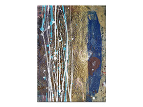 Moderne slike u galeriji MAG - apstraktna slika Zlatna strujanja akril na hameru 30x20 cm