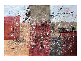 Moderne slike u galeriji MAG - apstraktna slika Terakota blues akril na hameru 100x70 cm