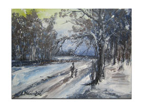 Ulje na platnu originalne slike u galeriji MAG - Zima - umjetnička slika na platnu 40x30 cm