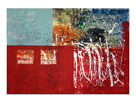 Galerija umjetničkih slika MAG - apstraktna slika Veselje obojano suncem akril na hameru 100x70 cm