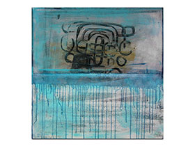 Moderne slike u galeriji MAG - apstraktna slika Atlantida akril na napetom platnu 90x90 cm