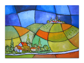 Galerije u Hrvatskoj - MAG galerija - Umjetnička slika na platnu - Denes smo prešli vu gorice - 75x55 cm