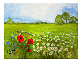 Moderne slike u galeriji MAG - umjetnička slika Cvjetna livada Akril na kaširanom platnu 40x30 cm