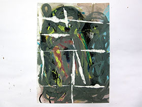 Dizajn apartmana slikama iz ponude galerije MAG - apstraktna slika Kristalizacija IV akril na hameru 40x29 cm