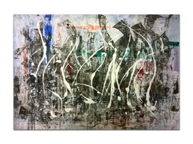 Galerija u Istri MAG galerija - apstraktna slika Adagio Mares Akril na hameru 100x70 cm