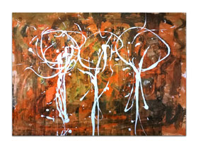 Galerija umjetnina MAG moderne slike - apstraktna slika Tri kralja Akril na hameru 100x70 cm