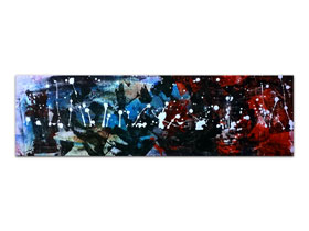 Stan uređenje slikama iz galerije MAG - originalna apstraktna slika Signali života akril na platnu 75x20 cm