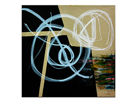 Galerija slika u Zagrebu MAG galerije - apstraktna slika Dodiri boja akril na napetom platnu 80x80 cm