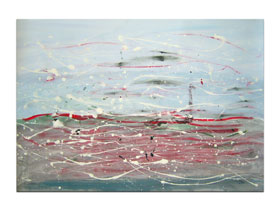 Galerije u Dalmaciji - MAG galerija - originalna apstraktna slika Tramontana akril na hameru 100x70 cm