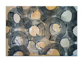 Slike za spavaće sobe u galeriji MAG - originalna apstraktna slika Atomi sreće akril na hameru 100x70 cm