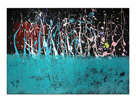 Moderne slike u galeriji MAG - apstraktna slika Tirkizno podmorje akril na hameru 100x70 cm