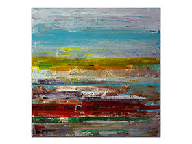 Moderne slike u galeriji MAG - apstraktna slika Ljetni pejzaž akril na napetom platnu 50x50 cm