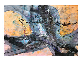 Moderne slike u galeriji MAG - apstraktna slika Tokovi sudbine akril na hameru 100x70 cm