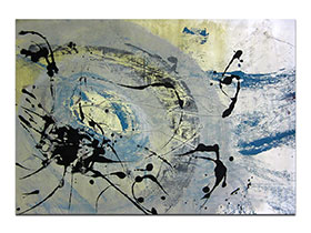 Moderne slike u galeriji MAG - apstraktna slika Saturnov tranzit akril na hameru 100x70 cm