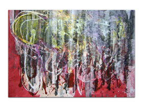 Uređenje interijera poslovnog prostora slikama iz galerije MAG - apstraktna slika Kontrakcije uma Akril na hameru 100x70 cm